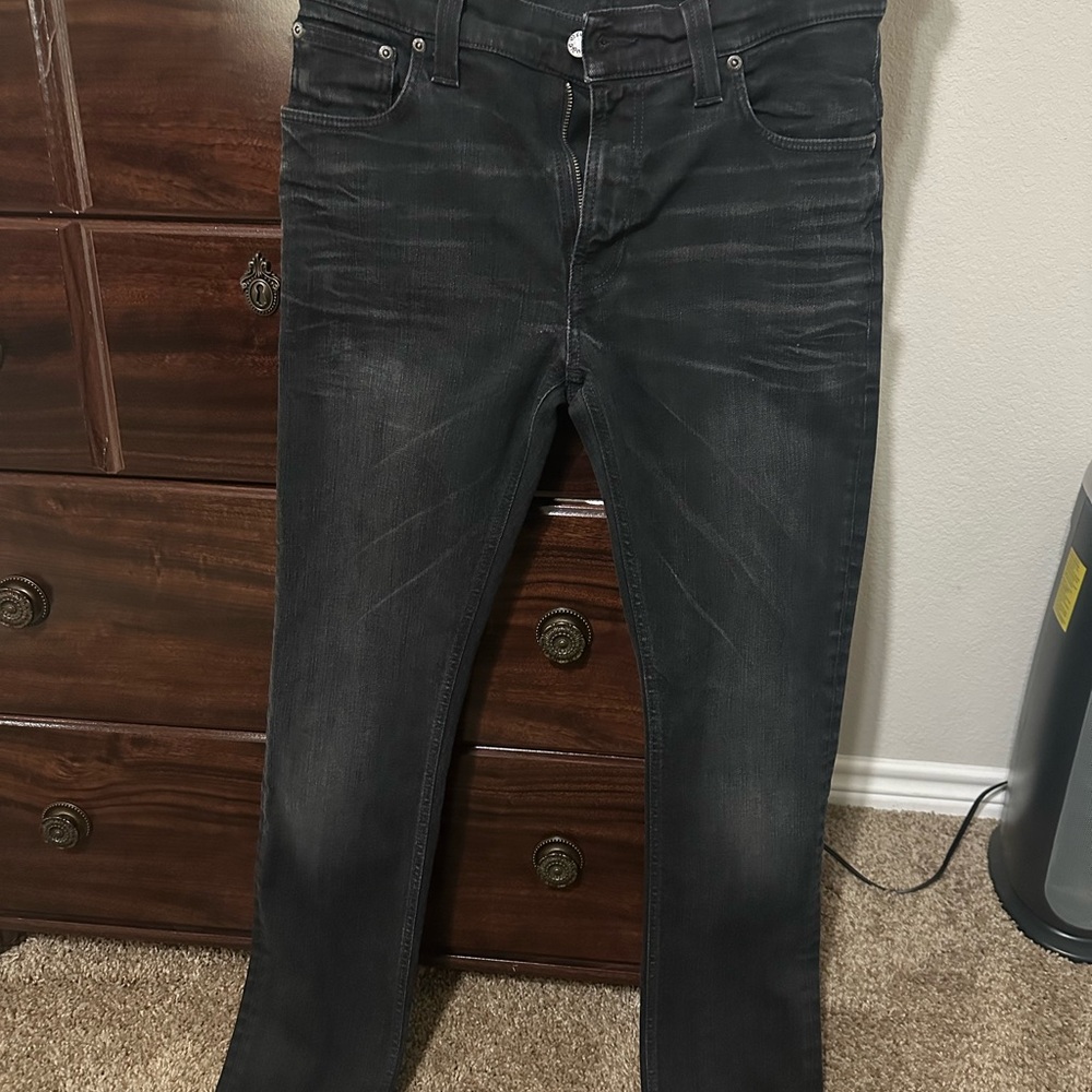 Nudie Jeans Men's Thin Finn Dust Black 32x34